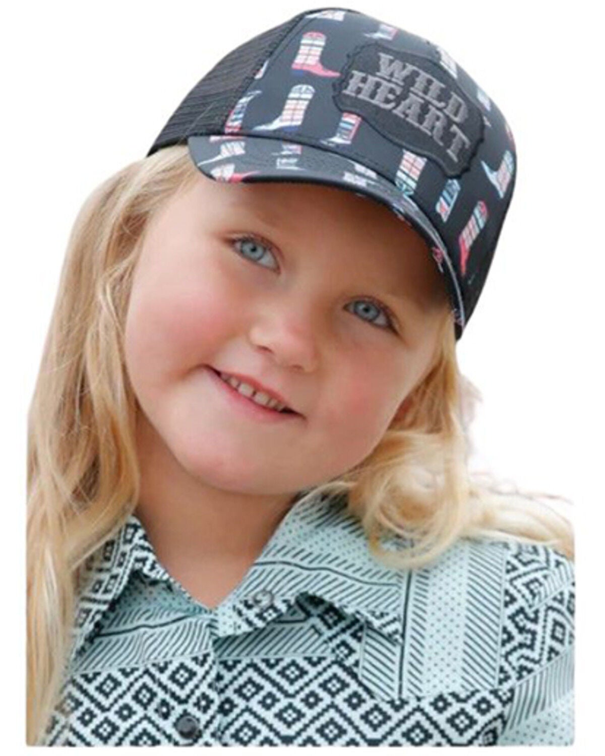Cruel Girl Girls' Wild Heart Ball Cap, Black, hi-res