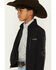 Image #2 - Wrangler Boys' Western Trail Team Logo Zip Jacket, Black, hi-res
