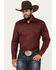 Image #1 - Rough Stock by Panhandle Men's Bandana Paisley Print Long Sleeve Snap Stretch Western Shirt, Burgundy, hi-res