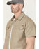 Image #2 - Lucky Brand Workwear Men's Slub Canvas Short Sleeve Button-Down Work Shirt, Green, hi-res