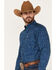Image #2 - Ariat Men's Benji Floral Print Button Down Western Shirt, Blue, hi-res