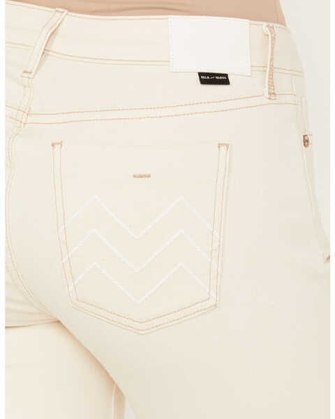 Image #4 - Mia and Moss Women's Antique Mid Rise Kick Flare Stretch Jeans, White, hi-res