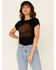 Shyanne Women's Country Desert Scene Graphic Ringer Boyfriend Tee , Black, hi-res