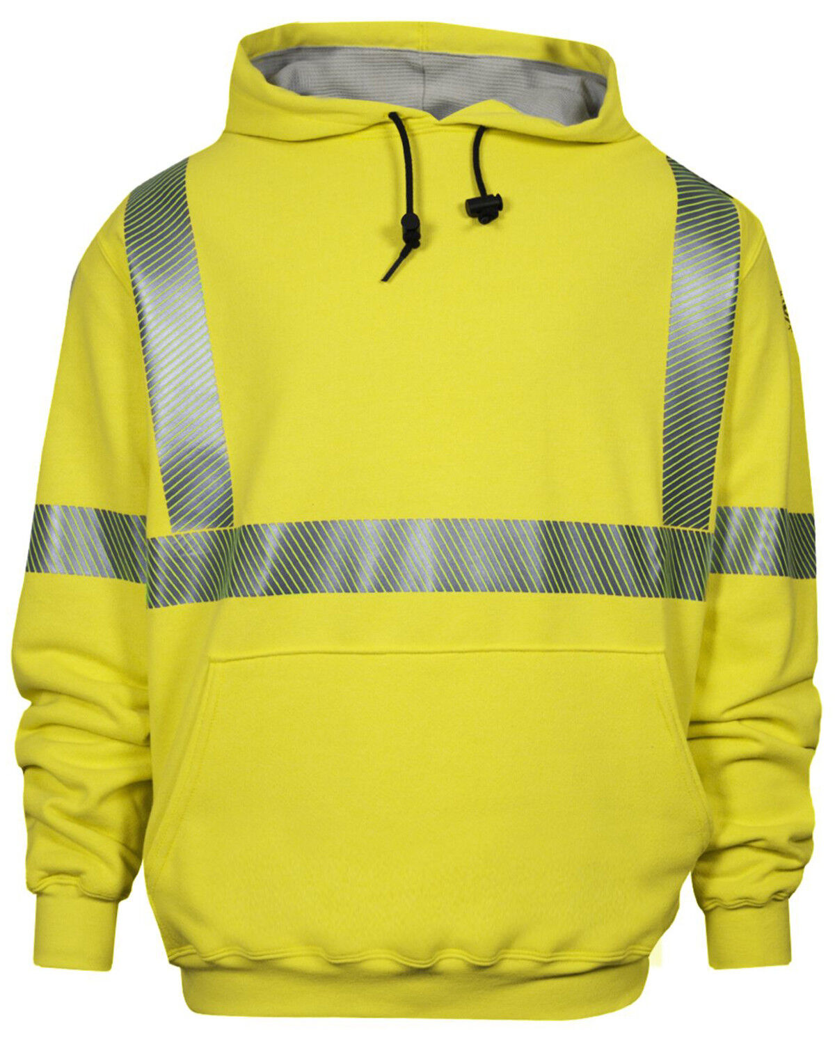 Image #1 - National Safety Apparel Men's FR Vizable Hi-Vis Waffle Weave Hooded Work Sweatshirt - Tall, Bright Yellow, hi-res