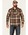 Pendleton Men's Brown & Red Canyon Plaid Long Sleeve Snap Western Flannel Shirt , Brown, hi-res