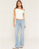 Image #3 - 7 For All Mankind Women's Light Wash Mid Rise Slim Trouser Stretch Denim Jeans, Light Wash, hi-res