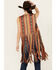 Image #4 - Scully Women's Serape Striped Print Fringe Vest , Tan, hi-res