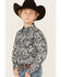 Image #2 - Cody James Boys' Showdown Paisley Print Long Sleeve Snap Western Shirt, Navy, hi-res