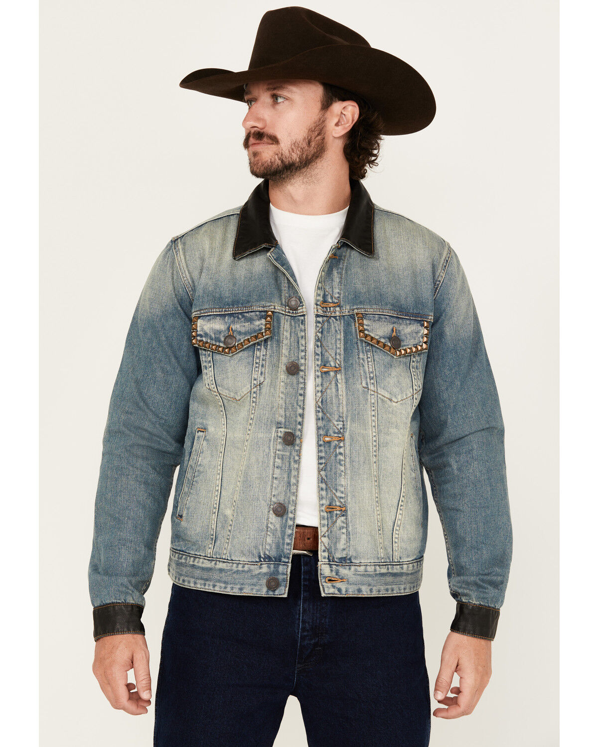 Image #1 - Moonshine Spirit Men's Slasher Medium Wash Denim Jacket, Medium Wash, hi-res