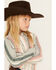 Image #2 - Wrangler Girl's Serape Striped Print Long Sleeve Pearl Snap Western Shirt, Grey, hi-res