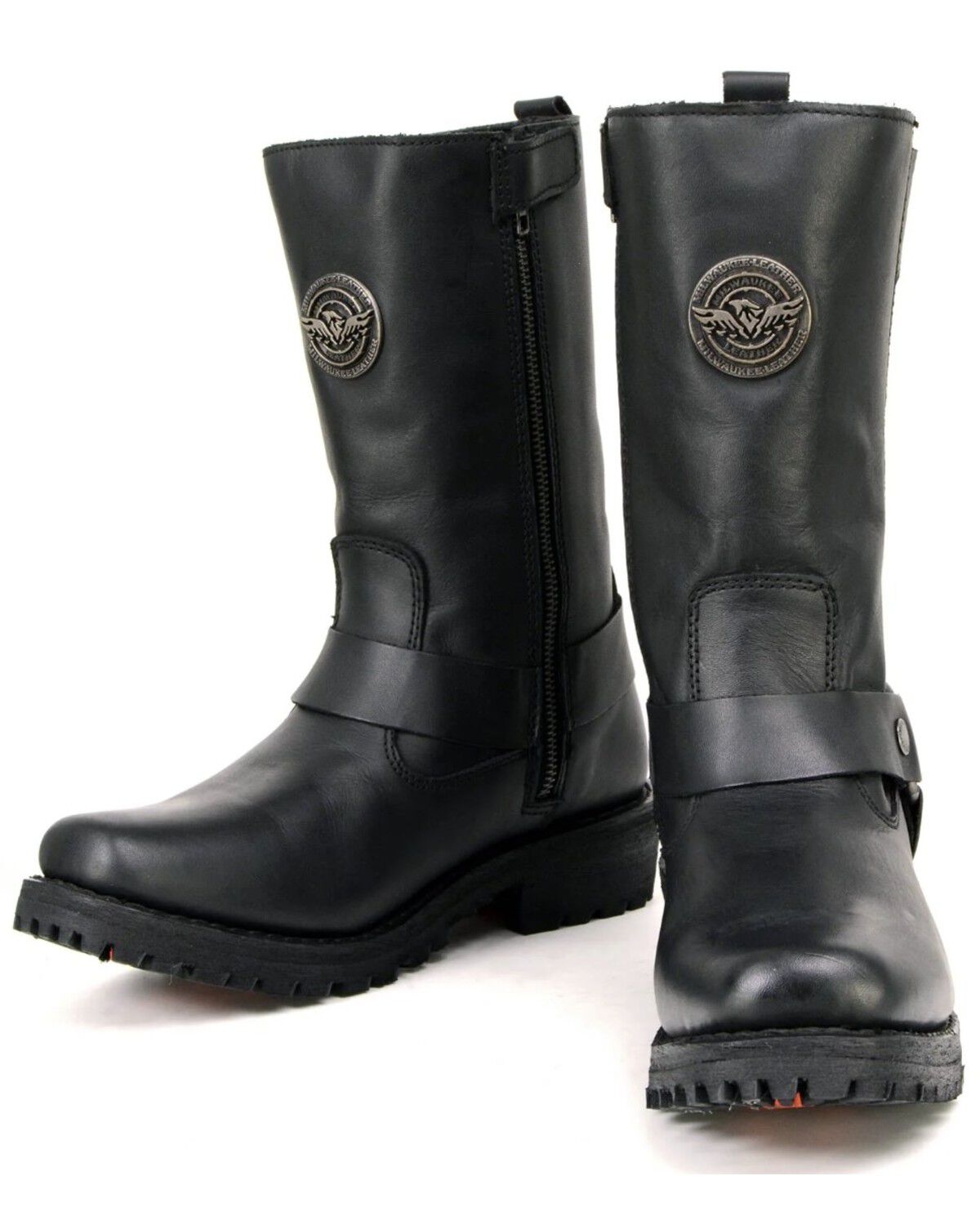 Image #2 - Milwaukee Leather Women's 11" Classic Harness Boots - Square Toe, Black, hi-res