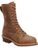 Image #1 - Carolina Men's 10" Waterproof Linesman Boots - Round Toe, Brown, hi-res