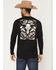 Image #1 - Cody James Men's Steerhead Long Sleeve Graphic T-Shirt, Black, hi-res