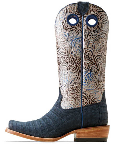 Image #2 - Ariat Women's Futurity Boon Exotic Caiman Western Boots - Square Toe, Blue, hi-res