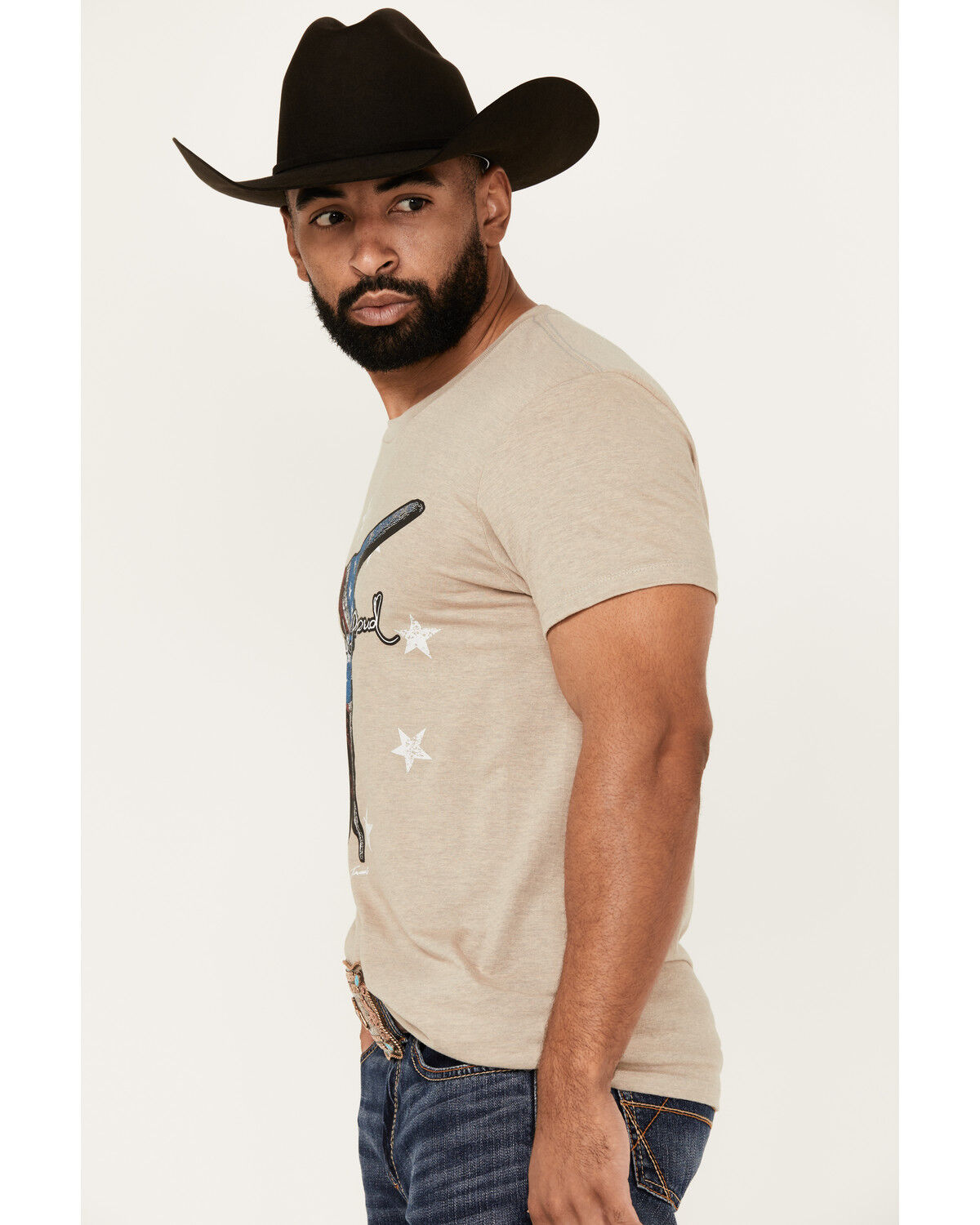 Image #2 - Cody James Men's Country And Proud Short Sleeve Graphic T-Shirt, Tan, hi-res