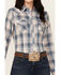 Image #3 - Roper Women's Plaid Print Long Sleeve Snap Western Shirt, Blue, hi-res