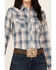 Image #3 - Roper Women's Plaid Print Long Sleeve Snap Western Shirt , Blue, hi-res
