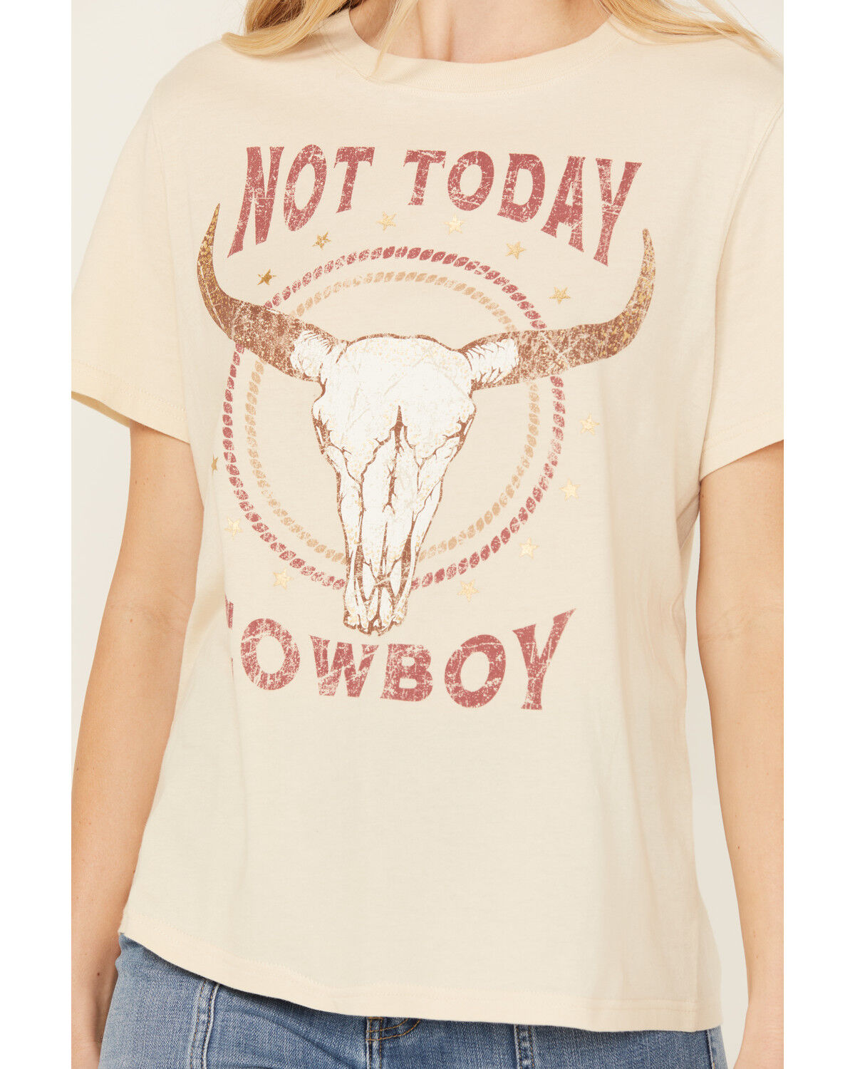 Image #3 - Idyllwind Women's Not Today Cowboy Boyfriend Fit Short Sleeve Graphic Tee, Nude, hi-res