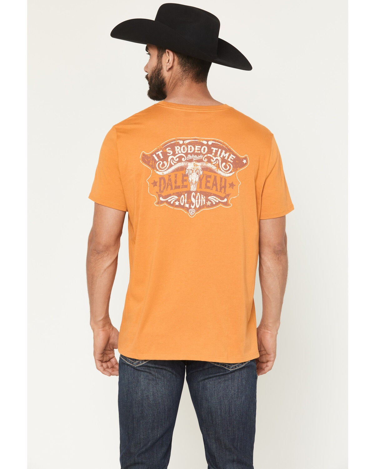 Rock & Roll Denim Men's Dale Yeah Short Sleeve Graphic T-Shirt, Orange, hi-res