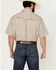 Image #4 - Wrangler Men's Plaid Print Short Sleeve Snap Performance Western Shirt, Tan, hi-res