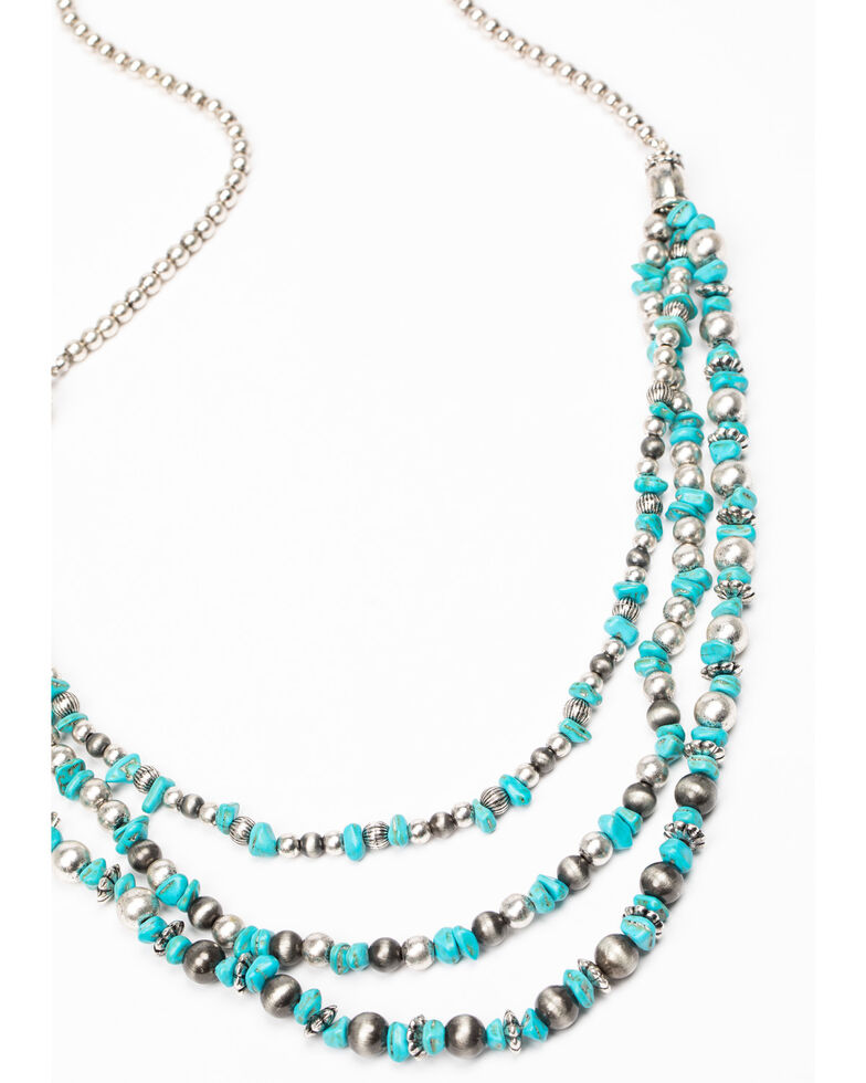 Shyanne Women's Roaming West Layered Turquoise Bead Necklace, Turquoise, hi-res