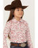 Image #2 - Shyanne Toddler Girls' Ditsy Print Long Sleeve Snap Western Shirt, Ivory, hi-res