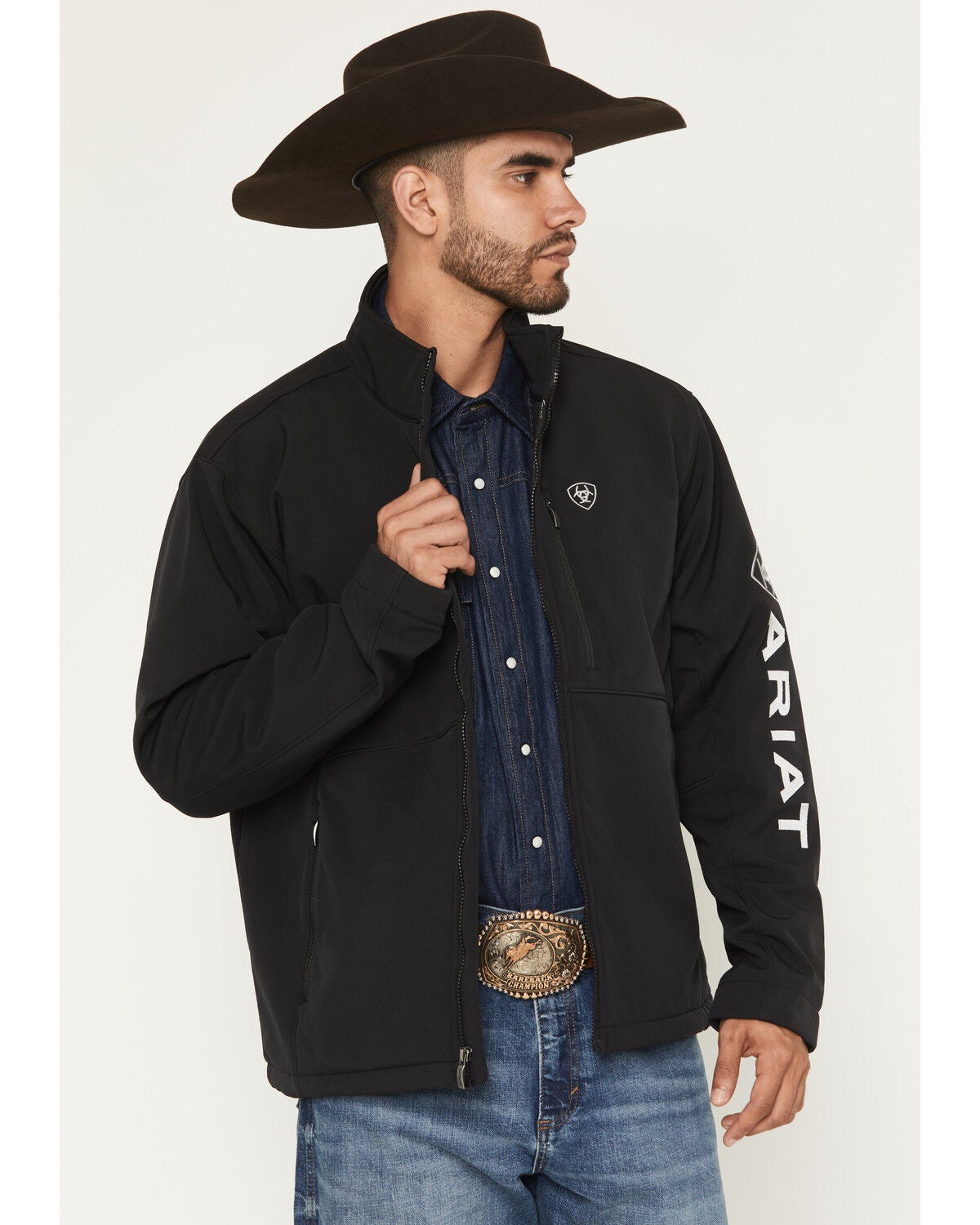 Ariat Men's Logo Concealed Carry Softshell Jacket - Tall, Black, hi-res