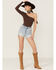 Image #1 - Daze Women's Bottom Line In Fade High Rise Shorts, Blue, hi-res