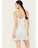 En Creme Women's Abstract Striped Sleeveless Mini Dress, Blue/white, hi-res