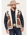 Wrangler Men's Sherpa Cowboy Vest, Brown, hi-res