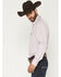 Image #2 - Gibson Trading Co Men's Solid Long Sleeve Snap Western Shirt - Tall, Lavender, hi-res