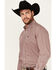 Image #2 - Cinch Men's Geo Print Long Sleeve Button-Down Western Shirt, Red, hi-res