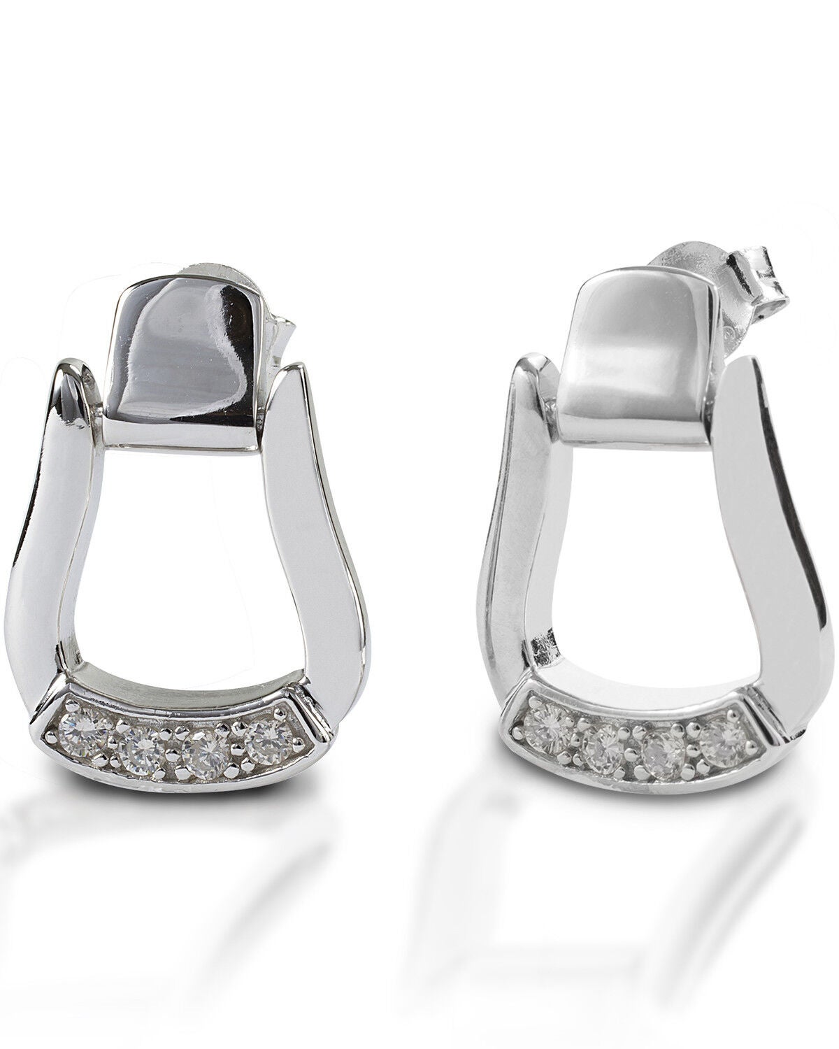 Kelly Herd Women's Oxbow Stirrup Post Back Earrings, Silver, hi-res