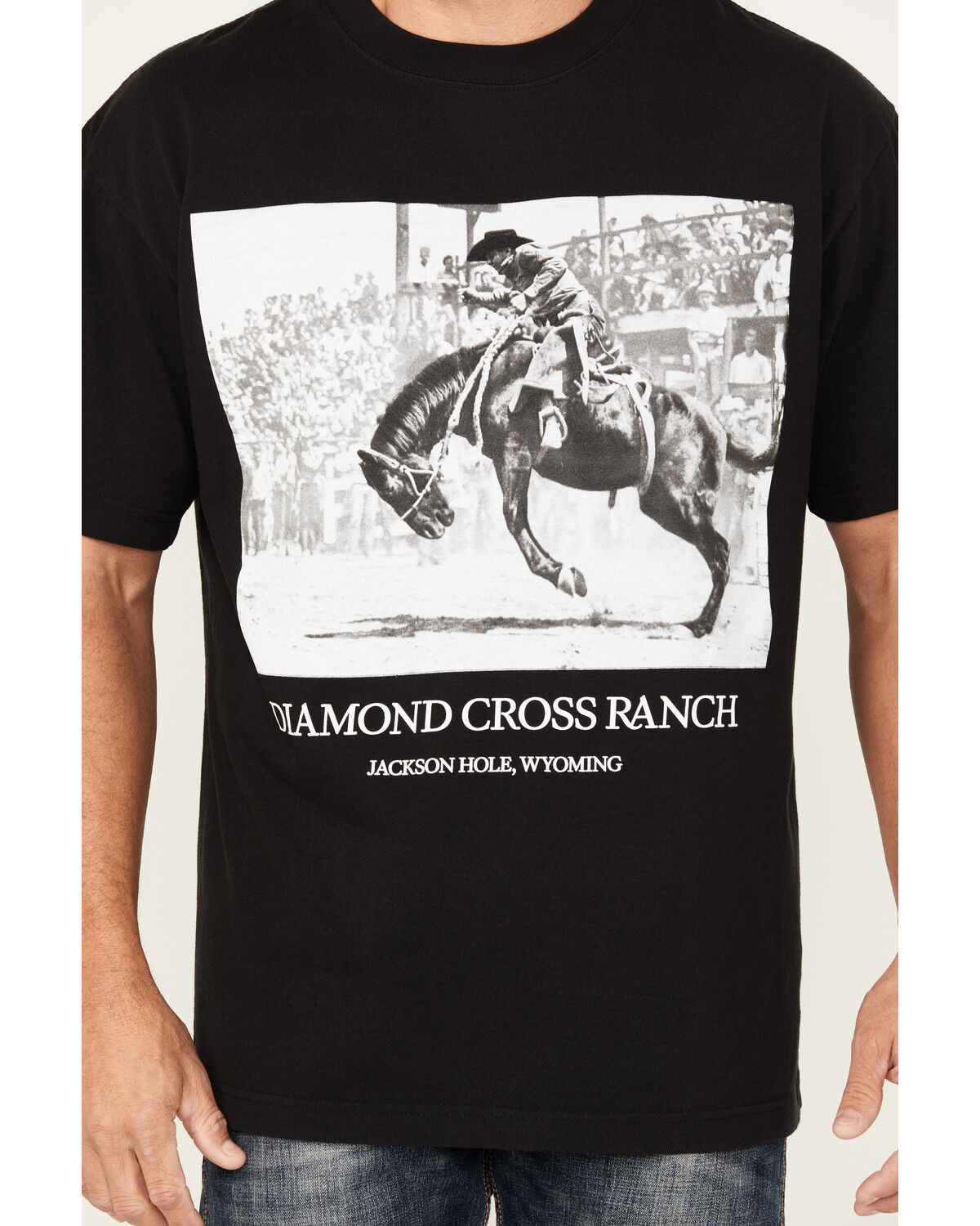 Image #3 - Diamond Cross Ranch Men's Walter Riding Short Sleeve Graphic T-Shirt, Black, hi-res