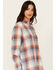 Image #2 - Ely Walker Women's Plaid Print Long Sleeve Button-Down Boyfriend Flannel, Multi, hi-res