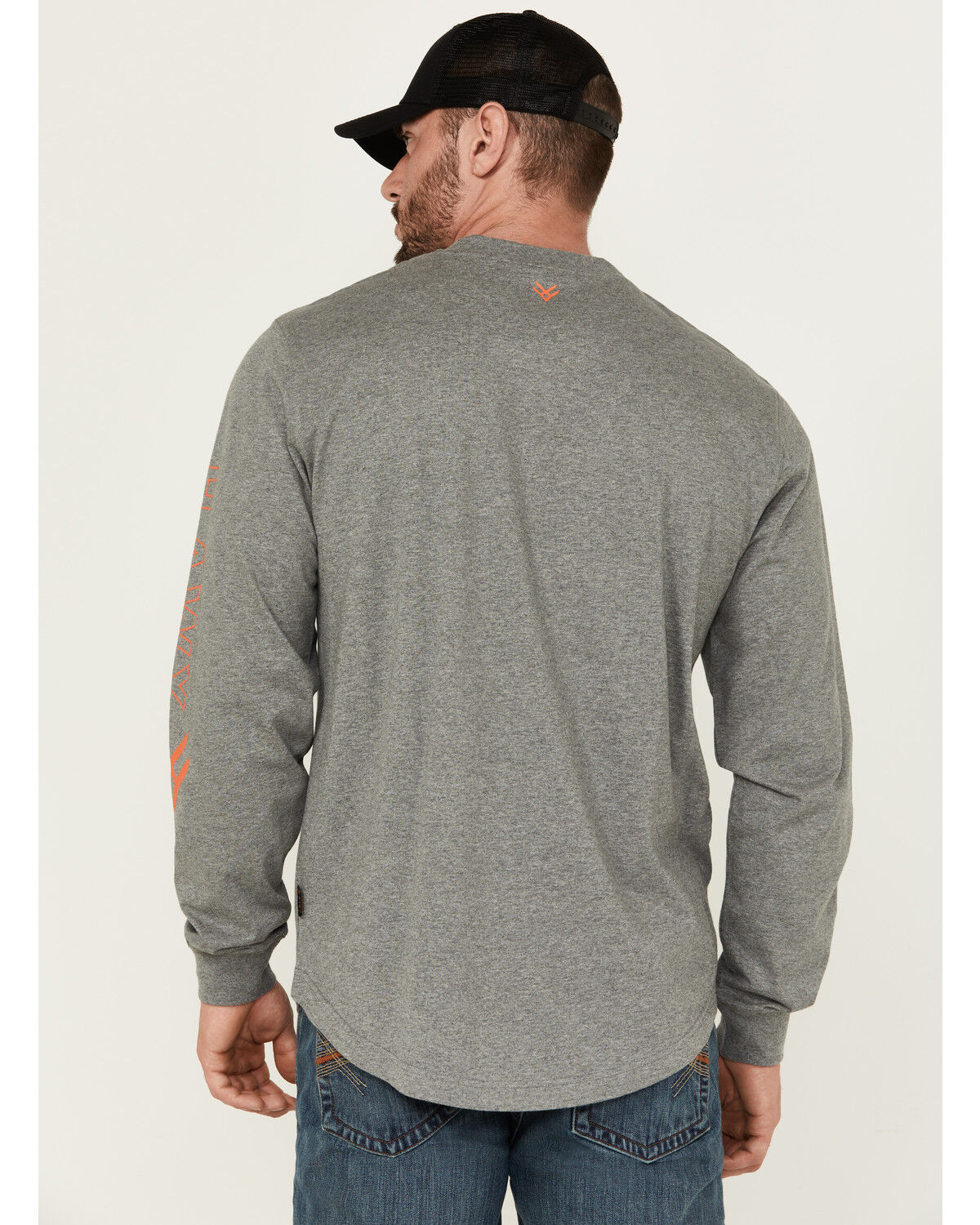 Image #4 - Hawx Men's Logo Long Sleeve Knit Work T-Shirt, Heather Grey, hi-res