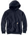 Image #1 - Carhartt Men's Rain Defender Paxton Heavyweight Hooded Work Sweatshirt, Navy, hi-res