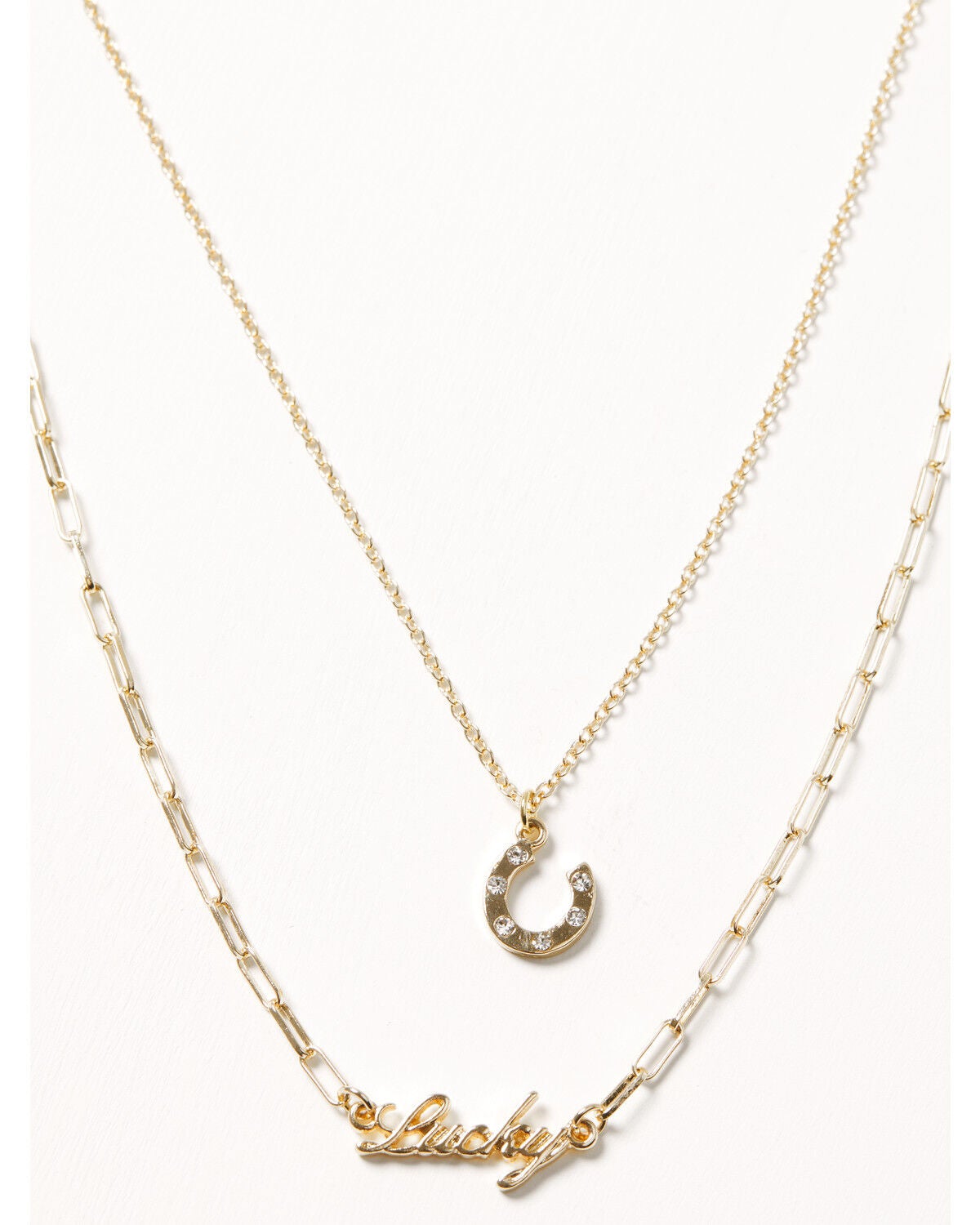Shyanne Women's Lucky Horseshoe Necklace, Gold, hi-res