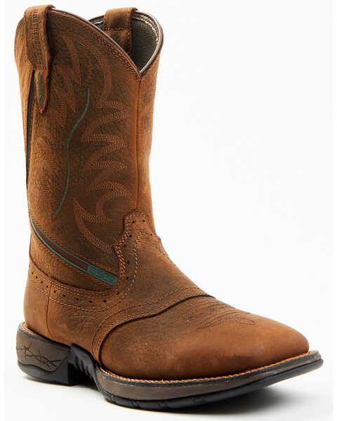 Brothers & Sons Men's Lite Performance Western Boots - Broad Square Toe , Brown, hi-res