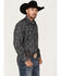 Rough Stock By Panhandle Men's Southwestern Dot Print Long Sleeve Pearl Snap Western Shirt , Black, hi-res