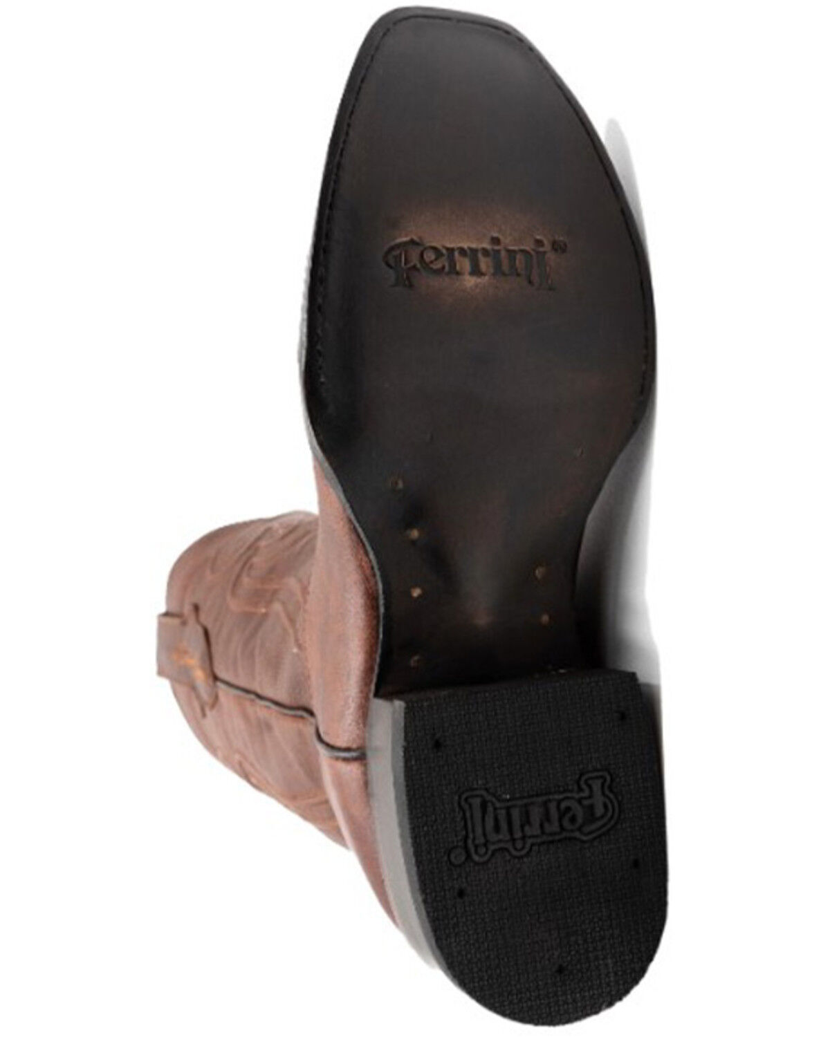 Image #6 - Ferrini Men's Wyatt Western Boots - Square Toe, Brandy Brown, hi-res