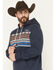 Image #2 - RANK 45® Men's Border Striped Print Hooded Sweatshirt, Multi, hi-res