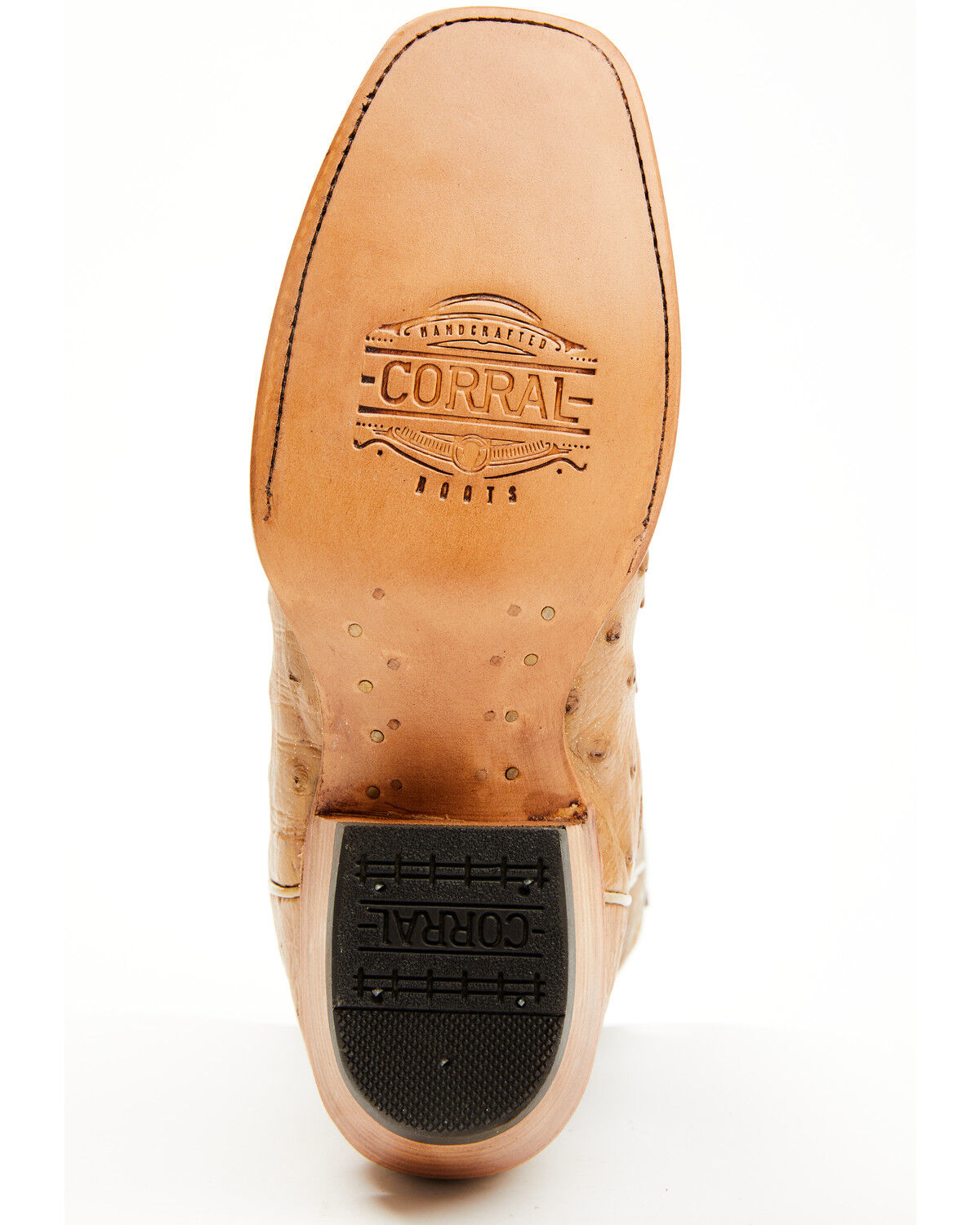 Image #7 - Corral Women's Exotic Ostrich Western Boots - Square Toe, Honey, hi-res
