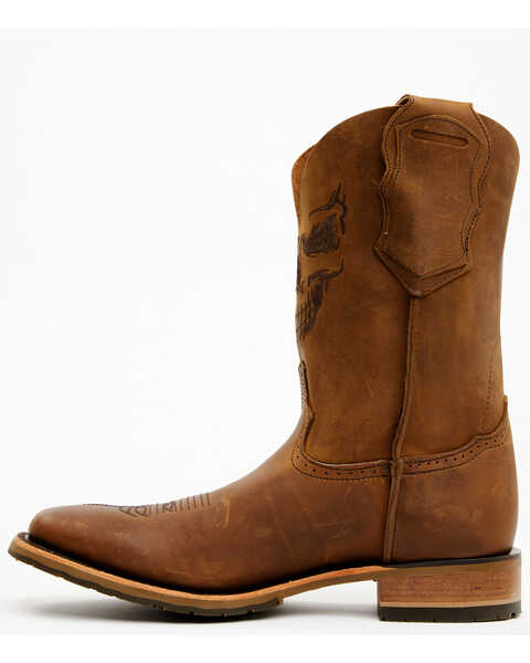 Image #3 - Double H Men's 11" Stockman Ice Roper Western Boots - Broad Square Toe , Chocolate, hi-res