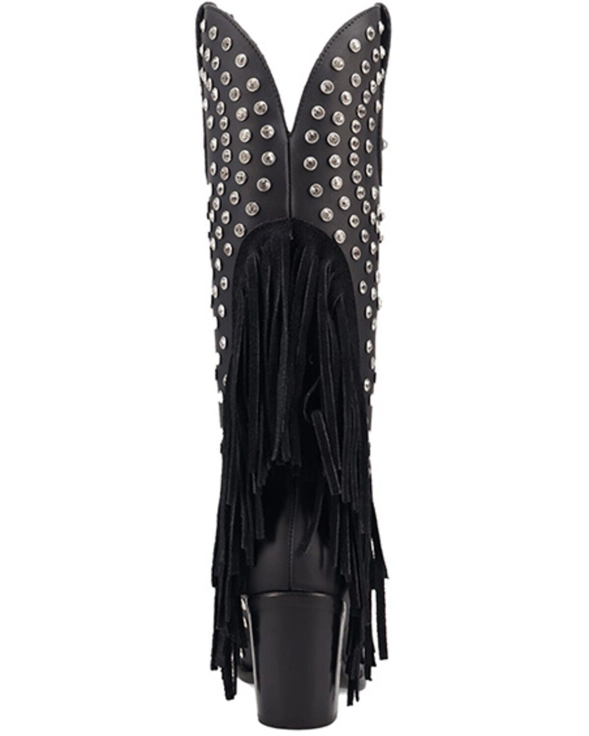 Image #7 - Dingo Women's Shoe Pony Fringe Rhinestone Tall Western Boots - Round Toe, Black, hi-res