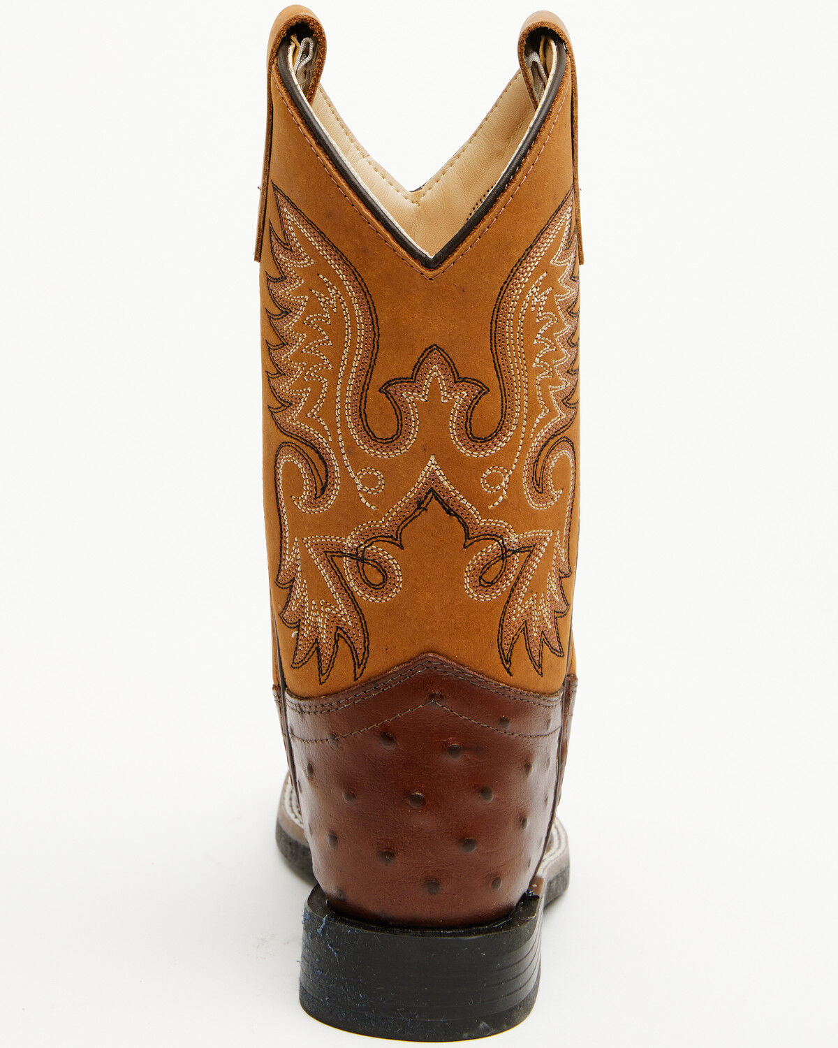 Image #5 - Cody James Boys' Dean Ostrich Print Western Boots - Broad Square Toe, Cognac, hi-res