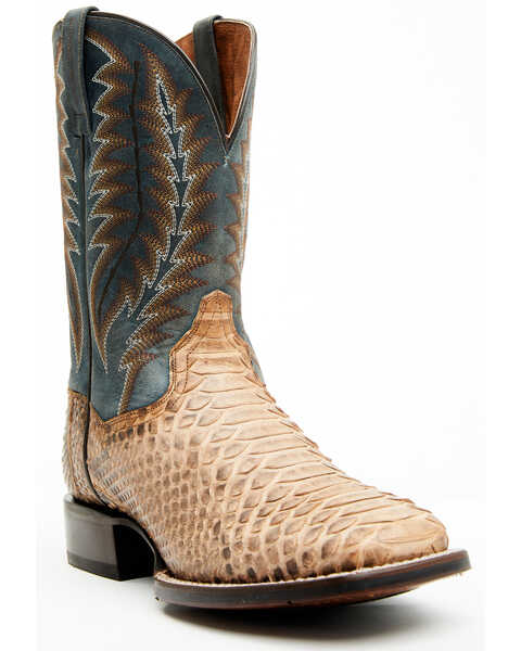 Dan Post Men's Templeton Exotic Snake Western Boots - Broad Square Toe, Tan, hi-res