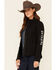 Image #1 - Shyanne Women's Black Logo Sleeve Zip-Front Softshell Jacket , , hi-res