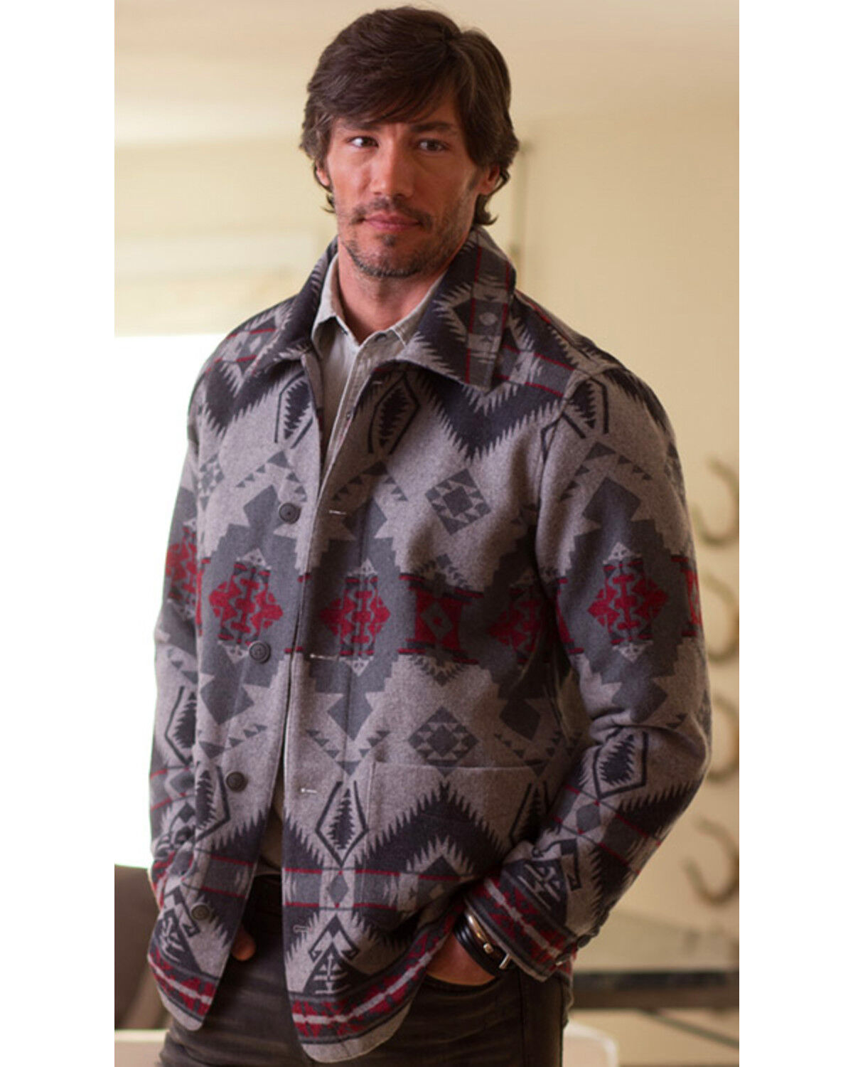 mens aztec wool jacket