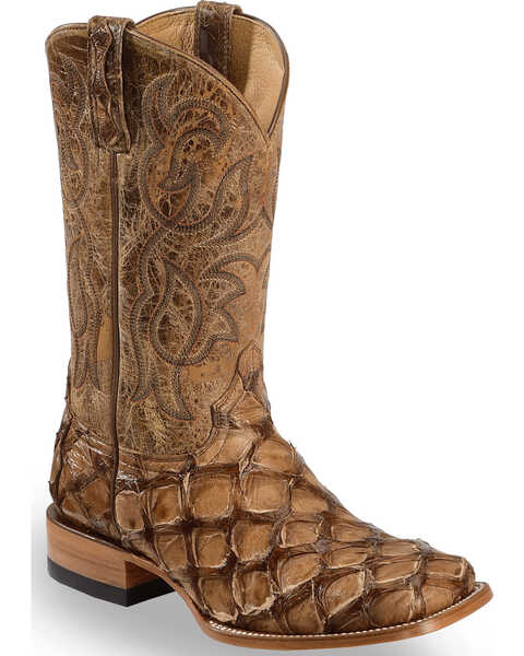Cody James Men's Pirarucu Exotic Boots -  Broad Square Toe, Brown, hi-res